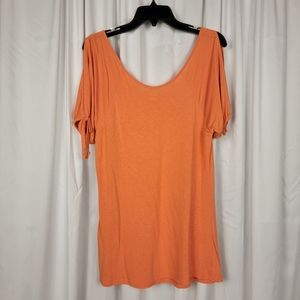 Orange Cold Shoulder Top